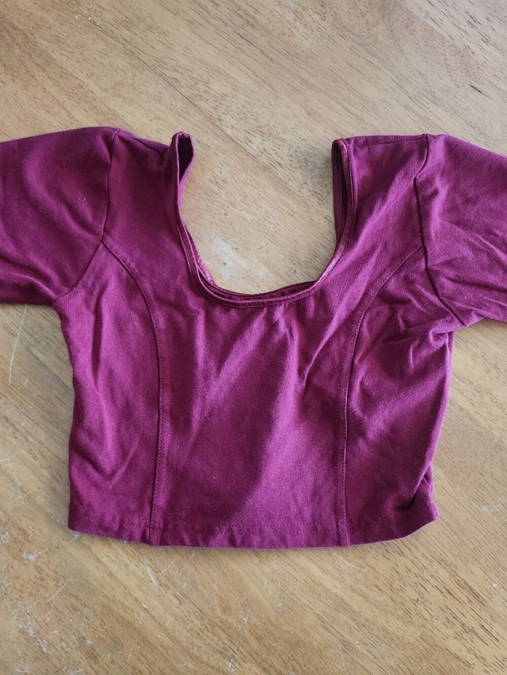 Indian Crop Top Set in Burgundy and Mustard - Picture 3 of 5